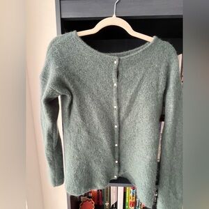 Sezane teal cardigan